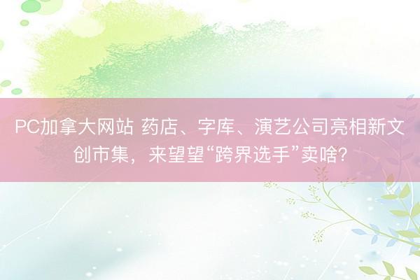 PC加拿大网站 药店、字库、演艺公司亮相新文创市集，来望望“跨界选手”卖啥？