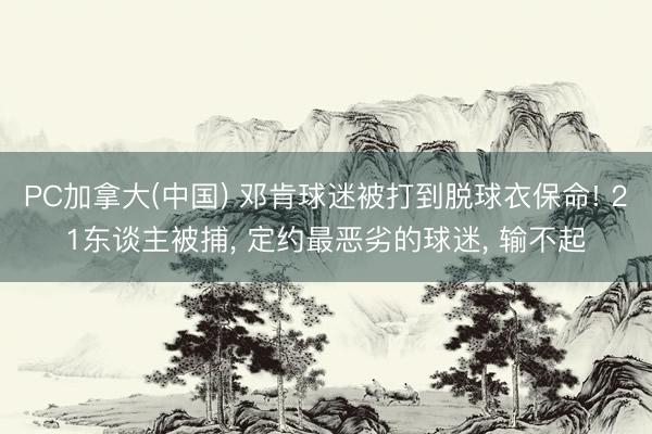 PC加拿大(中国) 邓肯球迷被打到脱球衣保命! 21东谈主被捕， 定约最恶劣的球迷， 输不起