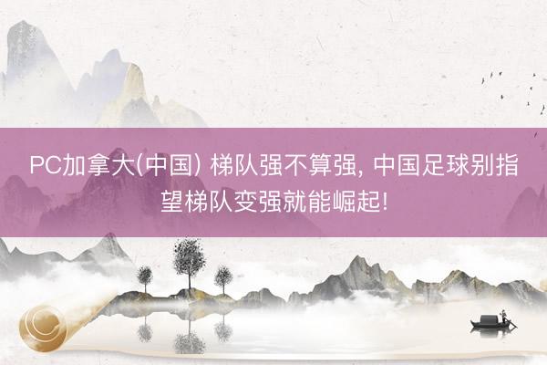 PC加拿大(中国) 梯队强不算强， 中国足球别指望梯队变强就能崛起!