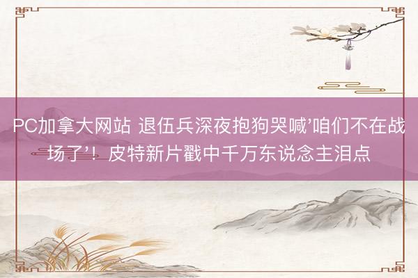 PC加拿大网站 退伍兵深夜抱狗哭喊'咱们不在战场了'！皮特新片戳中千万东说念主泪点