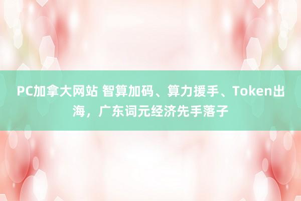 PC加拿大网站 智算加码、算力援手、Token出海，广东词元经济先手落子