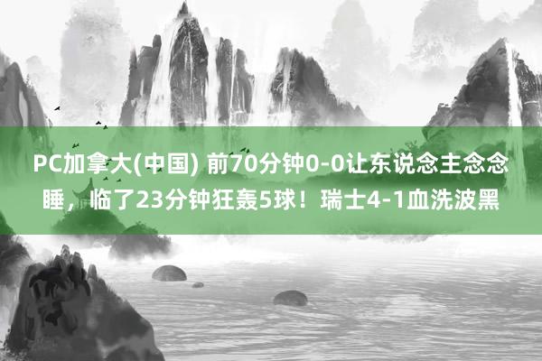 PC加拿大(中国) 前70分钟0-0让东说念主念念睡,临了23分钟狂轰5球!瑞士4-1血洗波黑